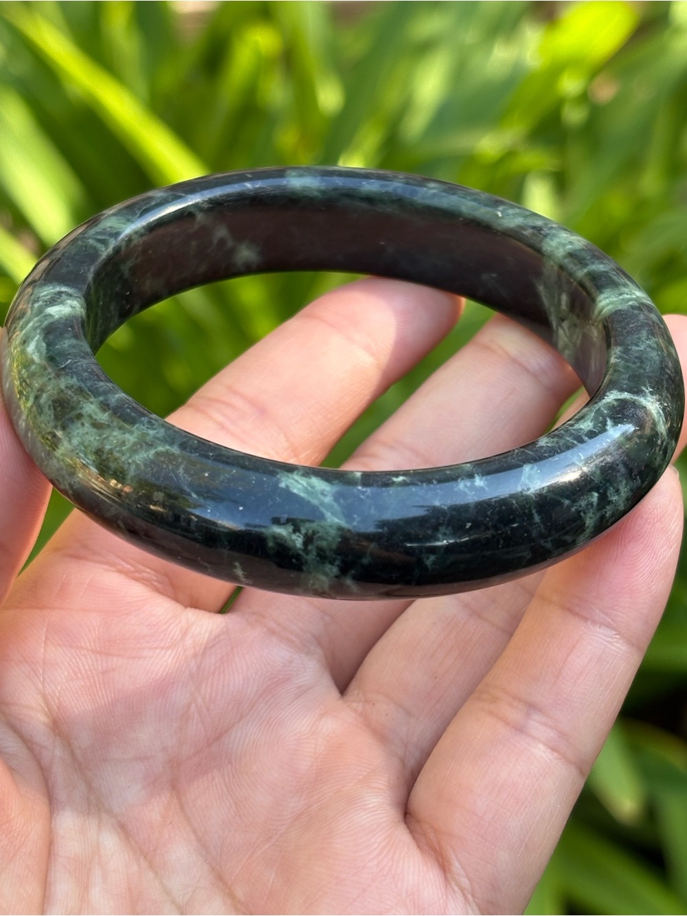 62mm Dark Green Xiuyu Jade Bangle 2706